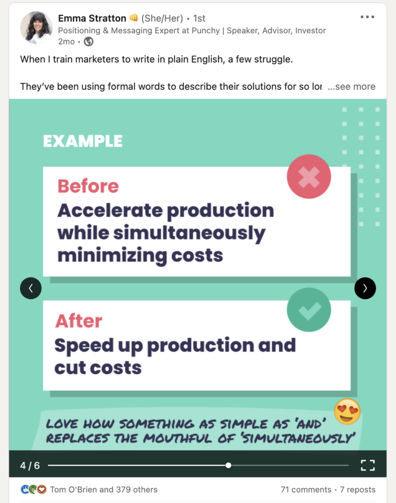 LinkedIn post example #3.