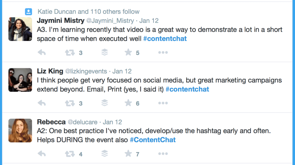 TwitterChatHashtagExample