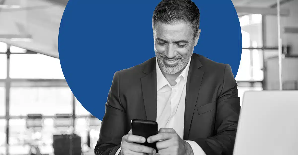 Man reading the Act-On TrustRadius press release.